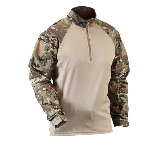 T-shirt de combat à manches longues homme avec demi-fermeture éclair