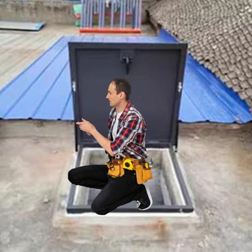 Escotilla de techo para ventilación del hogar con puerta de seguridad de metal aislada