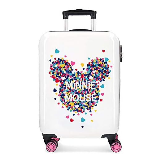 Disney Minnie Magic Maleta de cabina Blanco 37x55x20 cms Rígida ABS Cierre combinación 33L 2,8Kgs 4 Ruedas Dobles Equipaje de Mano