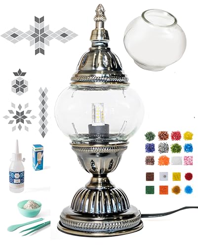 KRAFTSTORIES Turkish Mosaic Lamp Kit – DIY Customizable Glass Table
