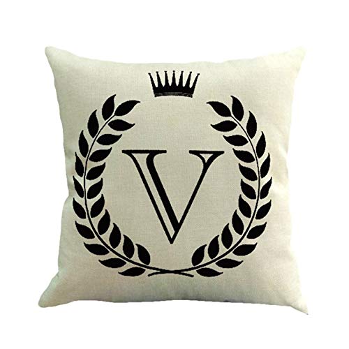 XIZHOUCUN Olive Branch Lettre Anglais Coussin taie d'oreiller (Color : 9, Size : 45 * 45cm) Cover