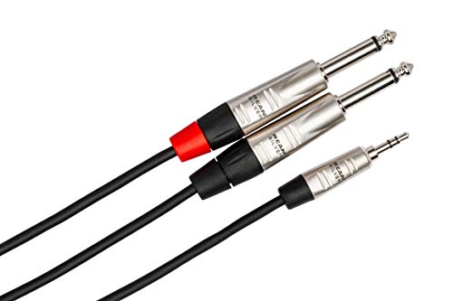 Cable Hosa HMP-006Y Pro Stereo 3.5mm TRS a dual 1/4 TS 6 pies miniatura 4