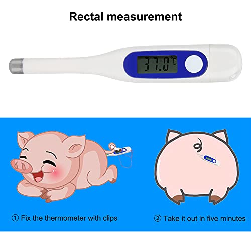 Veterinary Thermometer, Professional Compact Pet Thermometer, Durable For Pigs, Dogs, Cattle, #TOP6