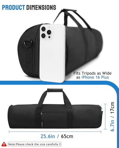 Amazing Fair Tripod Case Bag 25in/31in for Light Stands,Boom Stand,Umbrella and Tripod Photography Accessories (25.6in)