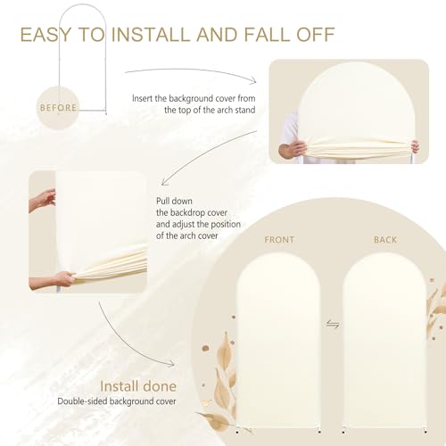 Cobertura beige de spandex para arco de boda 6.6FT miniatura 4