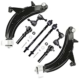Detroit Axle - 8pc Front End Suspension Kit for 2003 2004 2005 Subaru Forester 2 Lower Control Arms with Ball Joints Assembly 2 Sway Bar End Links 4 Inner Outer Tie Rod Ends Replacement