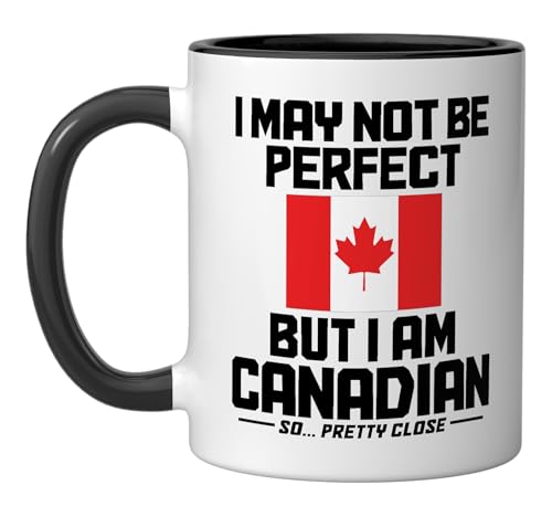 Taza de Cerámica Negra/Blanca con Frase Divertida Canadá miniatura 1