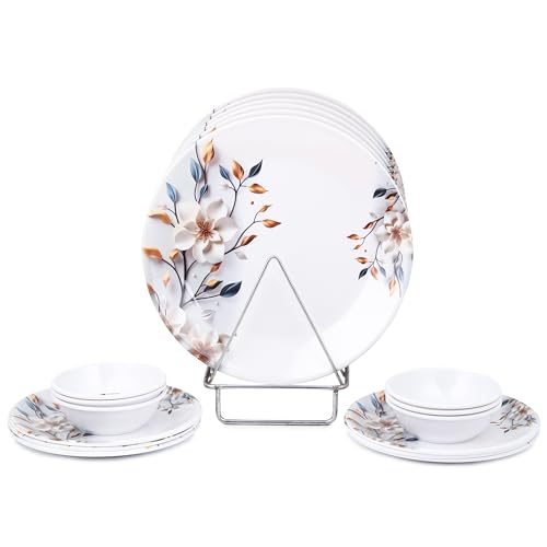 Image of Golden Fish Melamine 24 Pieces Dinner Set - Durable, Stylish, BPA-Free Tableware, Crockery Set Perfect for Dining & Gifting |