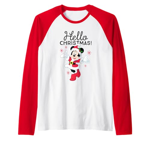Minnie Mouse t-shirt Noël raglan Disney baseball rouge
