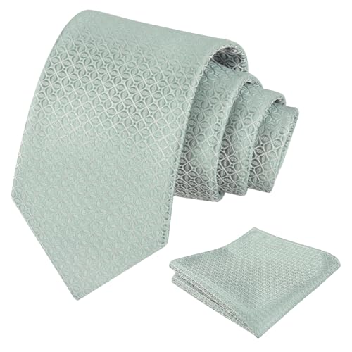 Image of Alizeal Mens Vintage Solid Plaid Tie with Pocket Square 3.15inches Necktie Set