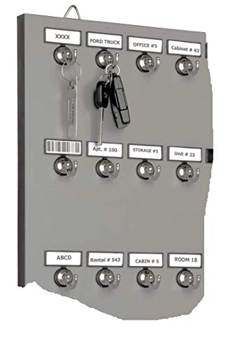 Key Hook, Key Rack #35MGN, 35 Extra Space Bolted Metal Hooks with 'Customize Name Plate', (35 Sets of Tag & Ring Included) - Made in USA