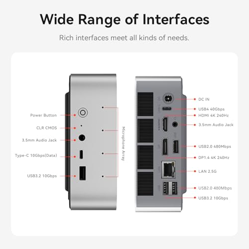Image of Beelink SER9 Pro Mini PC, AMD Ryzen 7 H 255 (8C /16T up to 4.9GHz), 32GB DDR5 RAM 1TB PCIe4.0 SSD, Mini Computer Support 4K@144Hz, Triple Display, Built-in MIC, Speakers, Voice Interaction