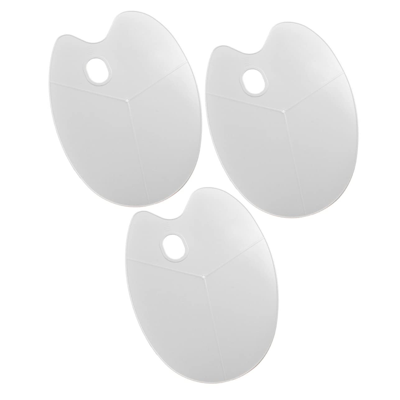 Tofficu 3pcs Three Line Palette Nail Art Palette Mixing Palette Oval