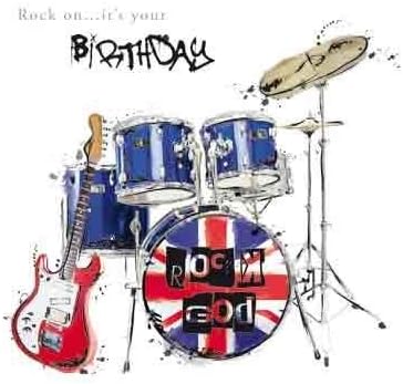 Rock On... It's Your Birthday' - Drum Kit Birthday Card by Just Josh