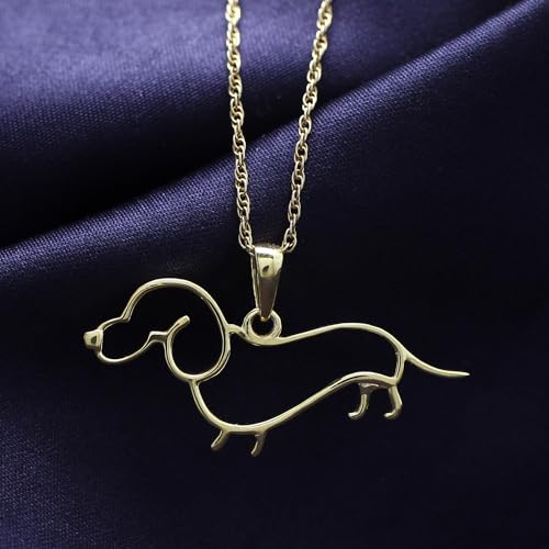AFFY Dachshund Dog Charm Pendant Necklace In 14k Gold Over Sterling Silver, Elegant Silver Jewelry and Silver Chain 18 Inches Long, Ideal Gifts for Women and Pet Lovers4