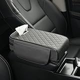 Car Armrest Pad Cover for Rivian R2 2010-2026, Memory Foam Center Console Cover, Universal Breathable Leather Seat Armrest Cushion, Anti-Slip Elbow Rest Pad for Car SUV Truck