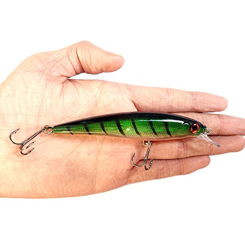 Minnow Bass Fishing Lures - Jerkbait Sinking Lure Set Hard Baits Crankbait For Trout Catfish Musky Bluegill Fishing Plug 5Pcs/Kit #TOP2