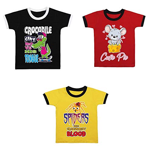 Buy COZR Boys' TShirt (2 to 3 Years) (Pack of 3Pcs) 3PcsBlkTonge_Red