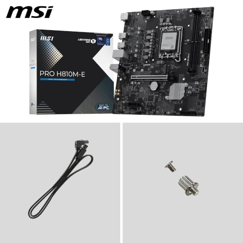 Image of MSI PRO H810M-E Motherboard, mATX - Supports Intel Core Ultra Processors (Series 2), LGA 1851 - DDR5 Memory Boost (6400 MT /s MAX), PCIe 5.0 x16, M.2 Gen4, 2.5G LAN