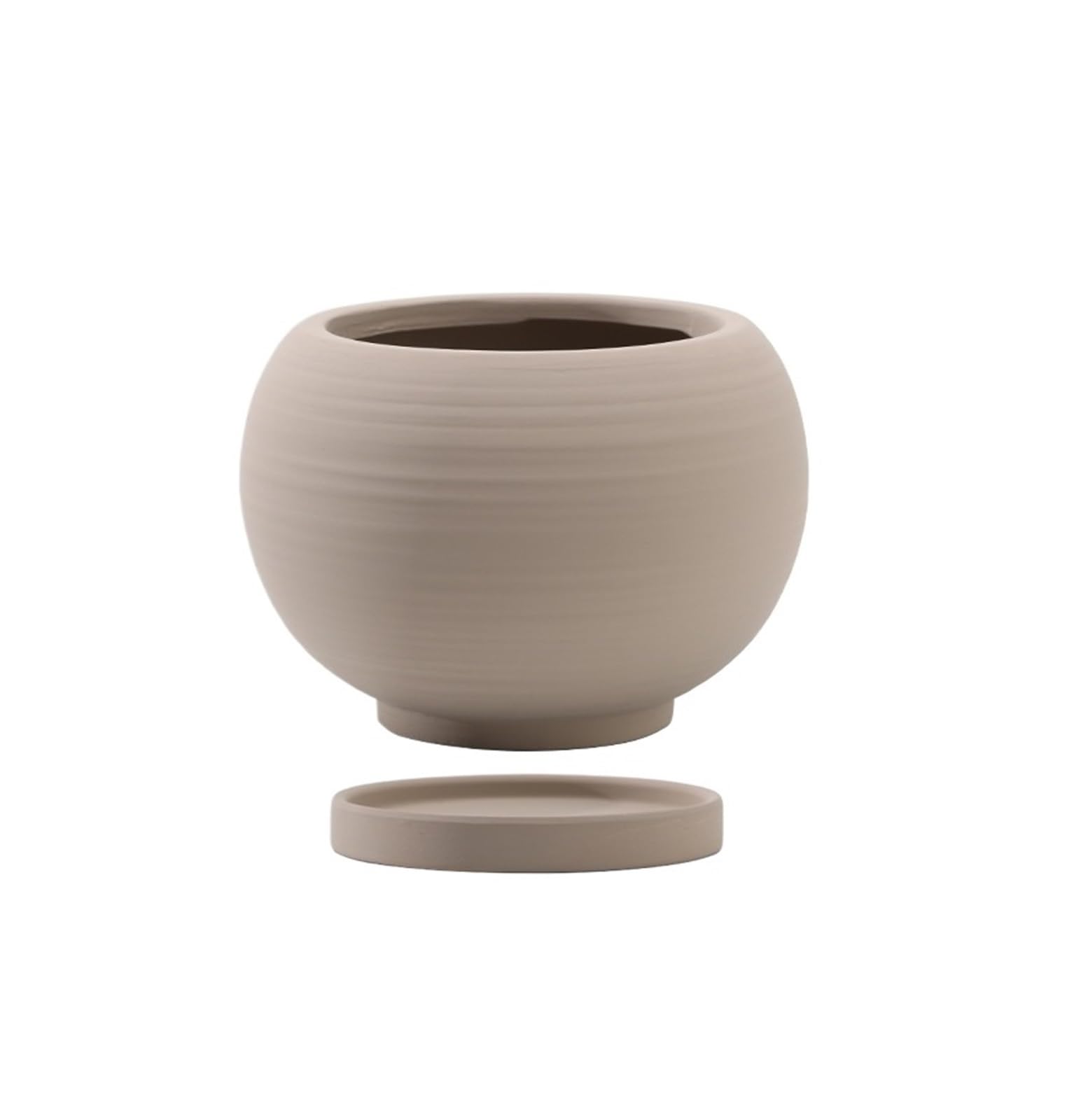 Lkvent Round Ceramic Plant Pot with Drainage Hole and Tray plant pots