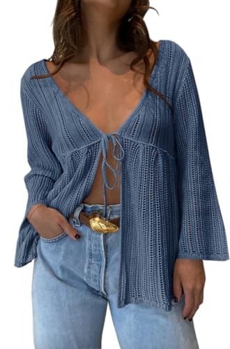 Saodimallsu Womens Summer Lightweight Tie Front...