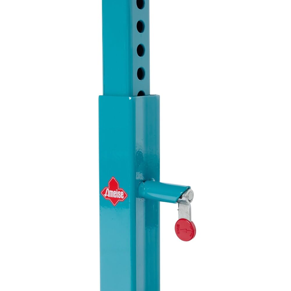 Ameise Materialständer | 150 kg Tragkraft | HxBxT 50,5-78 x 61 x 41 cm | höhenverstellbar | 4 Rollen aus TPE | allseitiger Rand | stabiles Stahlgestell | bodenschonend | vollständig montiert
