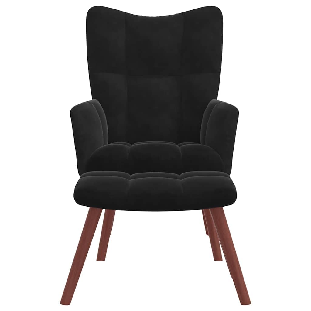 Generisch Relaxsessel mit Hocker Schwarz Samt,Möbel,Stühle,Sessel,8.55KG,328068