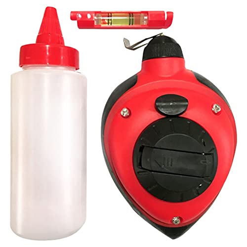 Amtech G3760 30m (100ft) Line marker, chalk and mini spirit level set