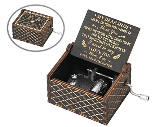 Oztemety Music Box Gift, Modern Sweet Heart Wooden Music Boxes, Gifts From Daughter To Mom, You Are My Sunshine Hand Crank Musical Boxes For Christmas New Year Birthday #TOP1