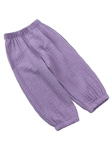 Yartina Kids Summer Cotton Pants for Little Boys Girls Lightweight Breathable Jogger Trousers for Sportwear2