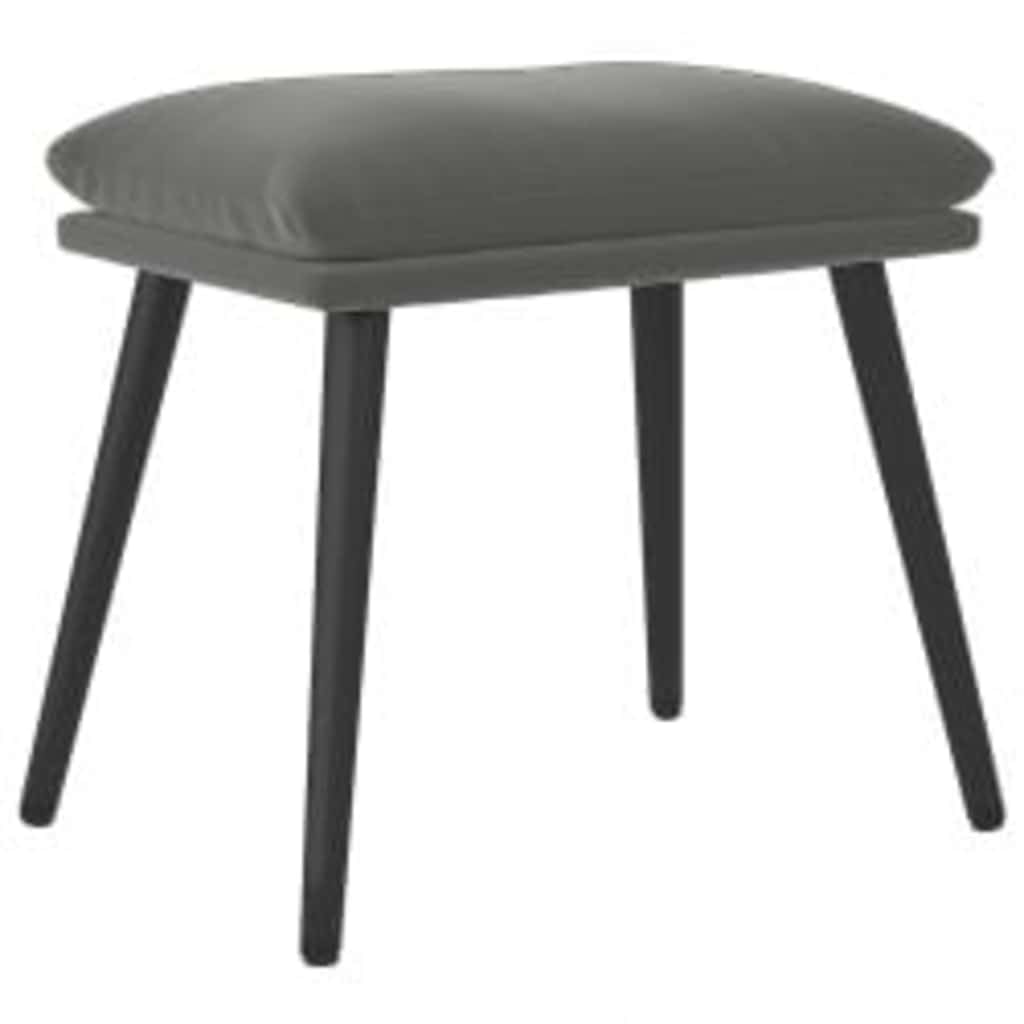 Poltrona Relax Velluto Grigio Scuro con Poggiapiedi