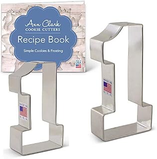 Ann Clark Cookie Cutters 2-Piece Number 1 Cookie Cutter Set with Recipe Booklet