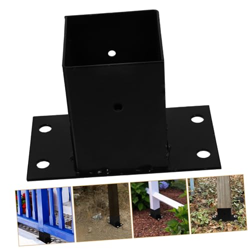 Soporte de poste metálico con anclaje duradero y protector resistente Tofficu 7