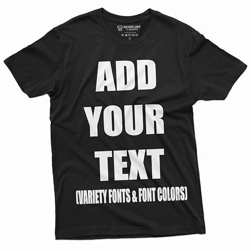 Add Your Text Custom T-Shirt Men's Customizable Tee Personlized Tshirt (Small Black)