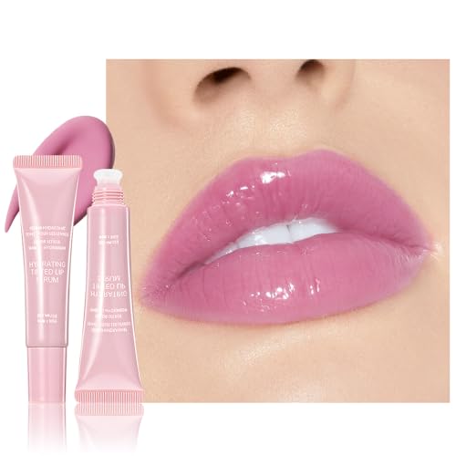 Image of FeiCuiYun Lip Tinted Glowy Balm Hydrating Tinted Lip Serum Lip Gloss, Ultra-Hydrating Natural Vegan Lip Balm, Sheer-Tinted Shine & Hydration, Soothes & Softens Dry Lips Skincare (Light Pink)