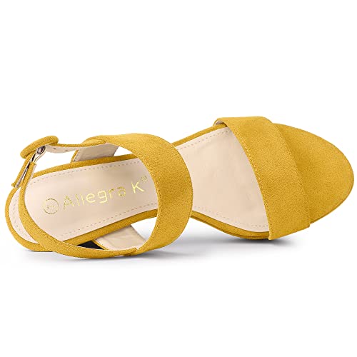 Image of Allegra K Women's Slingback Platform Heels Chunky High Heel Sandals