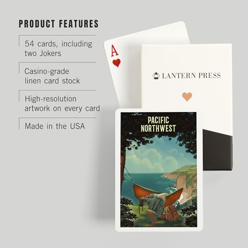 Lantern Press Pacific Northwest, Naipes Poker 52 cartas miniatura 3