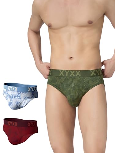 Image of XYXX Metrix Cotton Modal Brief for Men | Snug Fit with Anti-roll no-Marks Waistband | Printed Underwear for Men Combo