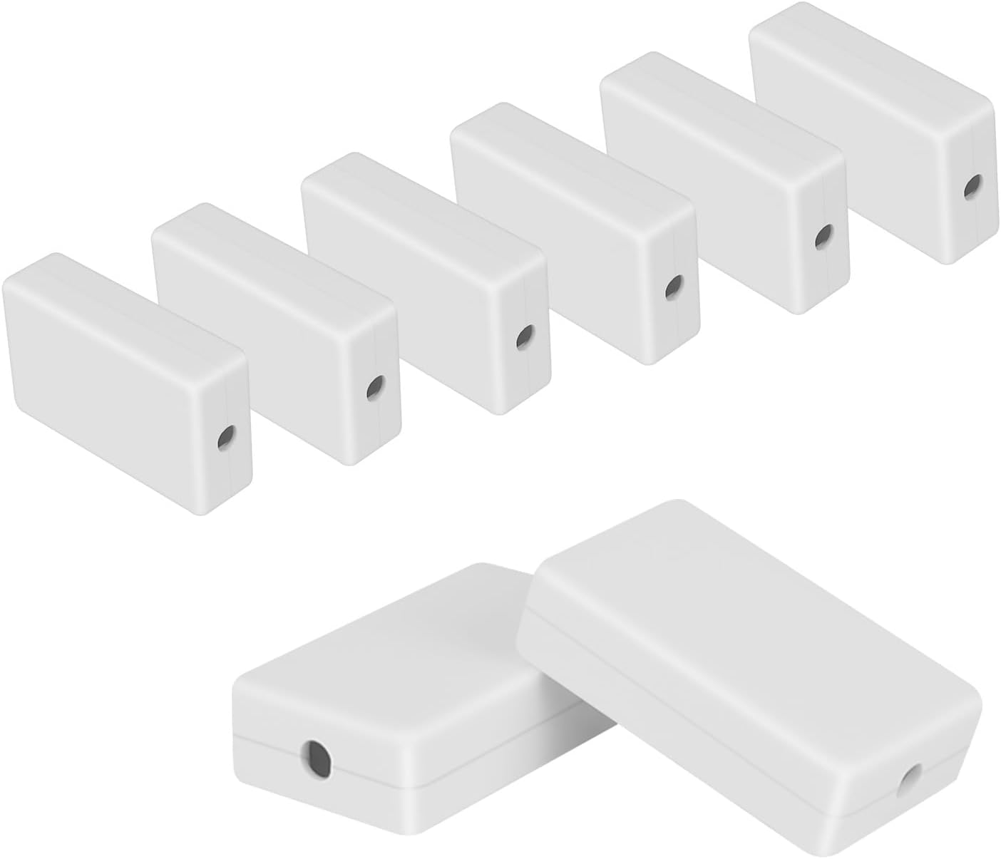 Project Box 8 Pieces Electrical Box Small Junction Box ABS Plastic Enclosure Power Electronic Case White 2.36" x 1.42" x 0.67"(60 x 36 x 17mm)