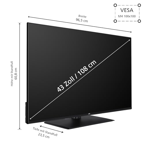 JVC QLED Fernseher 43 Zoll Smart TV powered by TiVo (4K UHD, HDR Dolby Vision, Dolby Atmos, Triple-Tuner, 6 Monate HD+ inkl.) LT-43VUQ3455 – Bild 4