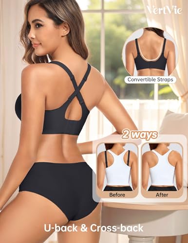 Image of Vertvie Seamless Nursing Bras for Breastfeeding Jelly Support | No Underwire, Maternity Sleep Bralettes, Pregnancy Wireless Bra for Women, Full Coverage, V-Neck, Comfortable, Breathable