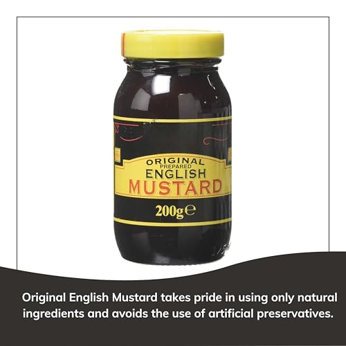 English Mustard Bundle Includes Original Pack of 3 x 200g, Wooden Spoon
