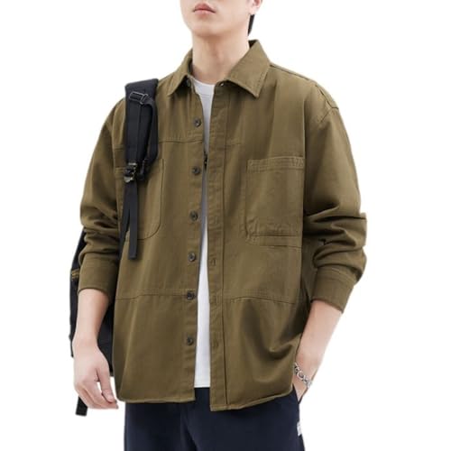 Chemise de travail respirante manches longues en coton souple pour homme