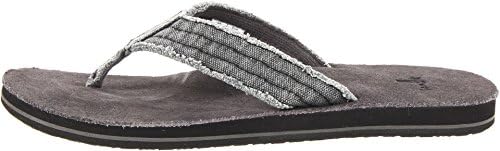 Sanuk Men's Fraid Not Flip-Flop, Charcoal, 18 | Image 1
