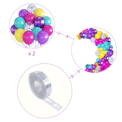 Image of Purple Pink and Blue Balloons, 70-Pack Balloons for Birthday Engagement