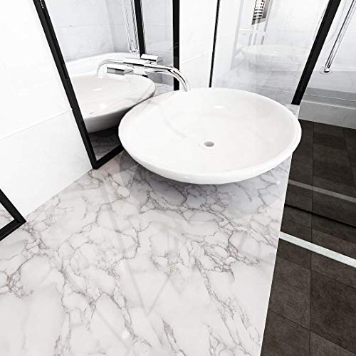 Image of JAAMSO ROYALS Polyvinyl Chloride Vinyl Marble Wallpaper, PVC Marble Sheet for Wall, Marble Wallpaper for Kitchen, Marble Sticker, sunmica, Marble Wallpaper for Walls (200CM x 60CM)