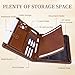 Genuine Leather Professioal Business Portfolio Padfolio Folder with Zipper, Conference Meeting Executive File Legal Document Organizer for Men, Work Portfolio for Meeting and Travel—Brown