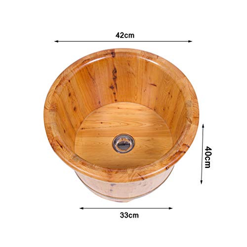 Balde de madera para baño de pies de cedro 40 cm miniatura 2