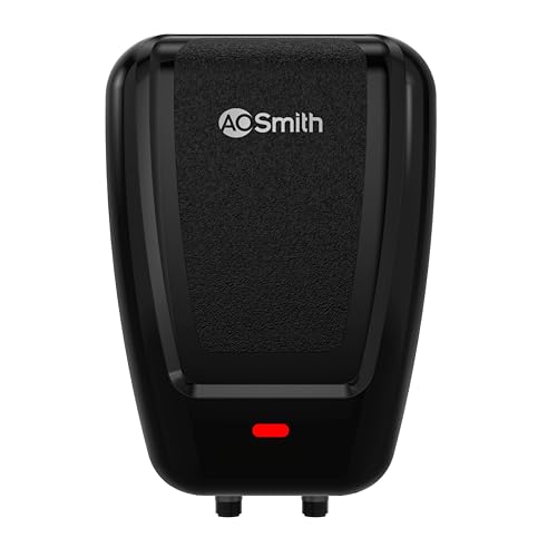 AO Smith EWS Plus Black Instant Water Heater 3 Litre with 3kW Incoloy Heating Element | 2X Corrosion Resistant Blue Diamond Glass Tank | Instant Geyser for Kitchen & Bathroom | 5-Year Tank Warranty