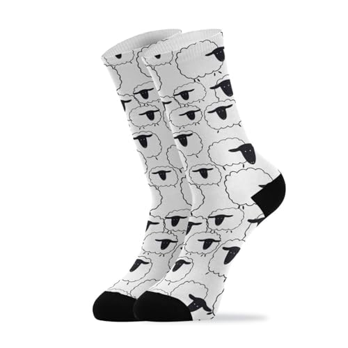 White Black Sheep Socks Women Men Short Stockings Unisex Sock for Running Athletic Hiking Cycling 1 Pair